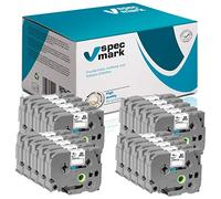 specmark Tape TZe-241 18 mm x 8 m juego x 20 piezas Cinta negra sobre blanco compatible con impresora Brother PT P-touch AZe-241 EZe-241 TZ-241 TZ2-241
