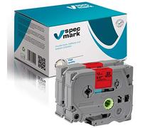 specmark Tape TZe-431 12 mm x 8 m juego x 2 piezas Cinta negra sobre roja compatible con todas las impresoras Brother PT P-touch AZe-431 EZe-431 TZ-431 TZ2-431