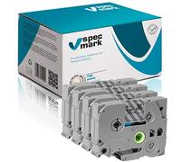Specmark TZe-121 Ribbon 9mm x 8m Set x 4 Piezas Negro En Cinta Transparente Compatible Con Todas Las Impresoras Brother PT P-Touch AZe-121 EZe-121 TZ-121 TZ2-121