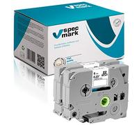 Specmark TZe-211 Cinta 6mm x 8m Juego x 2 Piezas Cinta Negra Sobre Blanca Compatible Con Todas Las Impresoras Brother PT P-Touch AZe-211 EZe-211 TZ-211 TZ2-211