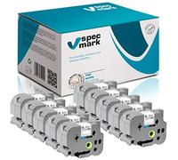 Specmark TZe-261 Cinta 36mm x 8m Juego x 10 Piezas Cinta Negra Sobre Blanca Compatible Con Brother PT P-Touch AZe-261 EZe-261 TZ-261 TZ2-261 Impresora