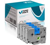 Specmark TZe-521 Ribbon 9mm x 8m Set x 4 Piezas Cinta Negra Sobre Azul Compatible Con Todas Las Impresoras Brother PT P-Touch AZe-521 EZe-521 TZ-521 TZ2-521