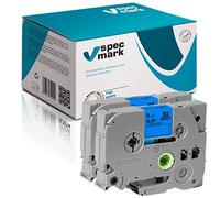 Specmark TZe-525 Ribbon 9mm x 8m Set x 2 Piezas Cinta Blanca Sobre Azul Compatible Con Todas Las Impresoras Brother PT P-Touch AZe-525 EZe-525 TZ-525 TZ2-525