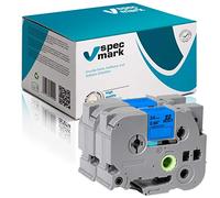 Specmark TZe-551 Ribbon 24mm x 8m Set x 2 Piezas Cinta Negra Sobre Azul Compatible Con Brother PT P-Touch AZe-551 EZe-551 TZ-551 TZ2-551 Impresora