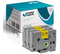 Specmark TZe-631 Cinta 12mm x 8m Set x 3 Piezas Cinta Negra Sobre Amarilla Compatible Con Todas Las Impresoras Brother PT P-Touch AZe-631 EZe-631 TZ-631 TZ2-631