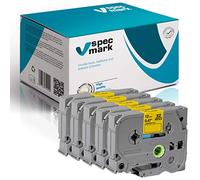 Specmark TZe-631 Ribbon 12mm x 8m Set x 5 Piezas Cinta Negra Sobre Amarillo Compatible Con Todas Las Impresoras Brother PT P-Touch AZe-631 EZe-631 TZ-631 TZ2-631