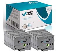 Specmark TZe-931 Ribbon 12mm x 8m Set x 10 Piezas Cinta Negra Sobre Plata Compatible Con Todas Las Impresoras Brother PT P-Touch AZe-931 EZe-931 TZ-931 TZ2-931