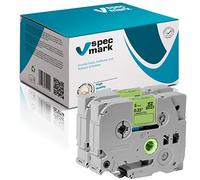 Specmark TZe-D11 Cinta 6mm x 5M Juego x 2 Piezas Negro Sobre Cinta Verde Fluorescente Compatible Con Todas Las Impresoras Brother PT P-Touch AZe-D11 EZe-D11 TZ-D11 TZ2-D11