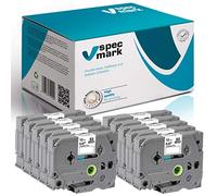 Specmark TZe-M31 Ribbon 12mm x 8m Set x 10 Piezas Negro En Cinta Transparente Compatible Con Todas Las Impresoras Brother PT P-Touch AZe-M31 EZe-M31 TZ-M31 TZ2-M31