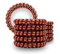 Specora - Coletero clásico en espiral de color marrón rojizo - 5 cm - paquete de 10 unidades - TPU - Cable telefónico - Sin tirones ni enredos - No se dobla - Cuidado del cabello