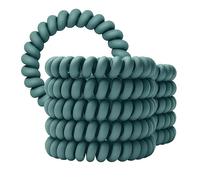Specora Coletero en espiral de color petróleo, paquete de 10 unidades, 5 cm, TPU, cable telefónico, sin tirones ni enredos, elástico, sin huellas, no daña el cabello