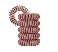 Specora Coletero en espiral de palisandro, paquete de 5 unidades, 4 cm, TPU, cable telefónico, sin tirones ni enredos, elástico, sin huellas, no daña el cabello