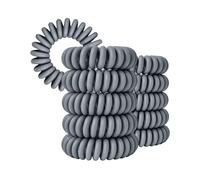 Specora Coletero en espiral gris oscuro, paquete de 10 unidades, 4 cm, TPU, cable telefónico, sin tirones ni enredos, elástico, sin huellas, no daña el cabello