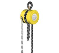 SPECSTAR Polipasto de Cadena Manual de 1250kg y Elevación de Carga 3m con 2 Ganchos Resistentes Polipasto de Cadena Manual para Almacén Construcción Maquinaria Automotriz Amarillo