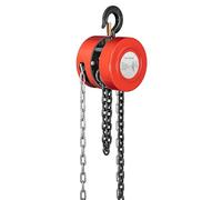 SPECSTAR Polipasto de Cadena Manual de 1250kg y Elevación de Carga 3m con 2 Ganchos Resistentes Polipasto de Cadena Manual para Almacén Construcción Maquinaria Automotriz Rojo