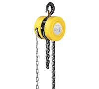 SPECSTAR Polipasto de Cadena Manual de 2000kg y Elevación de Carga 3m con 2 Ganchos Resistentes Polipasto de Cadena Manual para Almacén Construcción Maquinaria Automotriz Amarillo