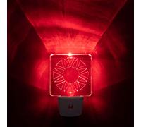 Spectra479 - Luz nocturna LED roja tenue para dormitorios y baños [paquete de 2] - BioRhythm Safe - (círculo)