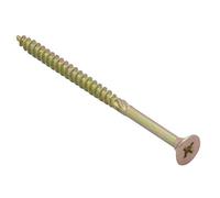 Spectre Advanced Tornillos multiusos para madera, 6 x 80 mm, zinc amarillo pasivado, caja de 100