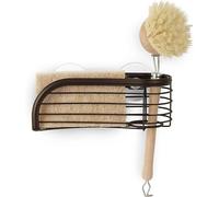 Spectrum Diversified Cuna de Esponja para Platos con Soporte para Cepillo y ventosas, Elegante Organizador de Fregadero de Cocina, Acero, Bronce