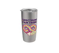 SPECTRUM FAM TRIBE Grandma Knows Sup Autism Awareness Familia Vaso térmico de acero inoxidable de doble pared