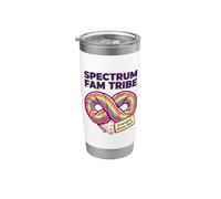 SPECTRUM FAM TRIBE Grandma Knows Sup Autism Awareness Familia Vaso térmico de acero inoxidable de doble pared
