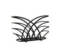 Spectrum Flower Napkin Holder Servilletero Vertical para Mesa de Comedor, Almacenamiento de servilletas de encimera para organización Moderna, decoración contemporánea de Cocina, Acero aleado, Negro