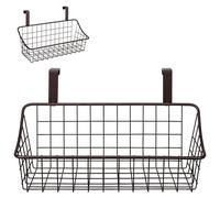 Spectrum Grid Storage Basket, Over The Cabinet, Steel Wire Organization Organización Debajo del Fregadero para Cocina y baño, Acero, marrón, Small