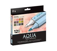 Spectrum Noir Bolígrafos Para Colorear Marcador Plumilla Doble Agua de Aqua Artist - Essentials - Paquete de 12