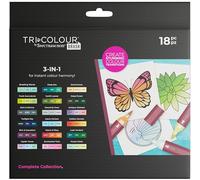 Spectrum Noir Pincel Tricolor Japonés Fibre Nib-Complete Collection-Pack de 18, Talla Única