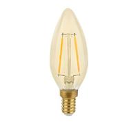 Spectrum Retro Shine Vintage LED humo oro bombilla vela bombilla de filamentlight 2W, luz clásica (equivalente a 25) base E14 (SES) blanco cálido (2700K) 260lm, ángulo de haz ancho (270 grados) no