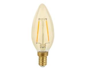 Spectrum Retro Shine Vintage LED humo oro bombilla vela bombilla de filamentlight 2W, luz clásica (equivalente a 25) base E14 (SES) blanco cálido (2700K) 260lm, ángulo de haz ancho (270 grados) no