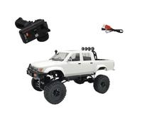 SpedUpX 1:16 WPL C64-1 RC Rock Crawler, 2,4 GHz 4WD All Terrain Off-Road RC Crawler con iluminación LED y 2 baterías recargables (blanco)