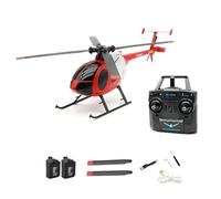 SpedUpX C184 RC Helicóptero 4 CH de un solo rotor, modelo de vuelo de 2,4 G, giroscopio, estabilizado, luz LED, RTF para adultos y principiantes (rojo/2 pilas)