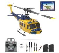 SpedUpX Helicópteros C032 UH-1 Huey Flybarless RC Era para adultos principiantes, escala 1/48 6CH 2.4G Estabilización de giroscopio de 6 ejes, con retención de altitud y vuelo invertido 3D para