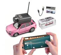 SpedUpX Mini coche teledirigido 1:64, control de aplicación, 3 modos de velocidad, estabilización giroscópica e iluminación LED (rosa)