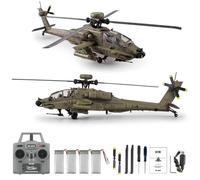 SpedUpX RC ERA C170 AH-64D Apache RC Helicóptero 1/48 2.4GHz 6CH Flybarless modelo con flujo óptico TOF mantenimiento de altitud motor sin escobillas (verde militar/4 pilas)