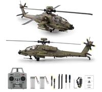 SpedUpX RC ERA C170 AH-64D Apache RC Helicóptero 1/48 2.4GHz 6CH Flybarless modelo con flujo óptico TOF, mantenimiento de altitud y motor sin escobillas (verde militar/2 pilas)