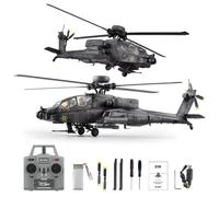 SpedUpX RC ERA C170 AH-64D Apache RC Helicóptero 1/48 2.4GHz 6CH Flybarless Modelo con Optical Flow TOF Mantenimiento de Altura Motor Sin Escobillas (Gris Oscuro/1 Baterías)