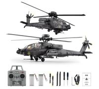 SpedUpX RC ERA C170 AH-64D Apache RC Helicóptero 1/48 2.4GHz 6CH Flybarless Modelo con Optical Flow TOF Mantenimiento de Altitud Motor Sin Escobillas (Gris Oscuro/2 Baterías)