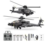 SpedUpX RC ERA C170 AH-64D Apache RC helicóptero 1/48 2.4GHz 6CH sin Flybar con Optical Flow TOF sistema de mantenimiento de altitud motor sin escobillas (Gris oscuro/3 baterías)