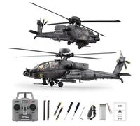 SpedUpX RC ERA C170 AH-64D Apache RC Helicóptero RC 1/48 2.4GHz 6CH Flybarless modelo con flujo óptico TOF mantenimiento de la altura del motor sin escobillas (gris oscuro/1 pilas)