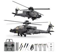 SpedUpX RC ERA C170 AH-64D Apache RC Helicóptero RC 1/48 2.4GHz 6CH Flybarless modelo con flujo óptico TOF mantenimiento de la altura del motor sin escobillas (gris oscuro/3 pilas)