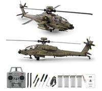 SpedUpX RC ERA C170 AH-64D Apache RC Helicóptero RC 1/48 2.4GHz 6CH Flybarless modelo con flujo óptico TOF mantenimiento de la altura del motor sin escobillas (verde militar/4 pilas)
