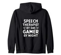 Speech Therapist by Day Gamer by Night Language Pathology Sudadera con Capucha