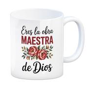 speecheese Eres la obra MAESTRA de Dios taza Peonías Coral Texto - Letras negras decoración color vivo