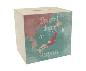 Speecheese Hucha de Madera con Mapa de Japón y Texto Viajar por Japón como Regalo para los turistas Que Quieren Viajar por Japón y Necesitan Dinero para el Vuelo y el alojamiento
