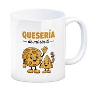 speecheese Queso Taza QUESERÍA de mí sin ti - Ilustración de personajes para amantes del queso
