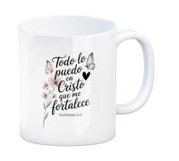 speecheese Todo lo puedo en Cristo taza - Inspiradora para un nuevo comienzo
