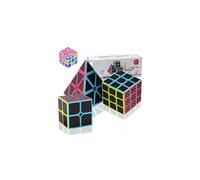 Speed Cube Set, Carbon Fiber Sticker Puzzle Cube Bundle Magic Cube Set of 2x2x2 3x3x3 Pyramid Speed Cube