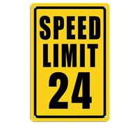 Speed Limit 24 - Letrero de metal de aluminio de 14 x 20 cm, decoración de pared, uso en interiores y exteriores